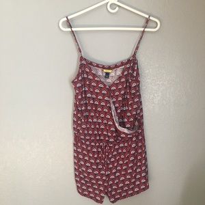 Aeropostale Maroon Patterned Romper